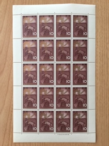 1964年 八郎潟干陸式記念 1シート(20面) 10円 切手 未使用