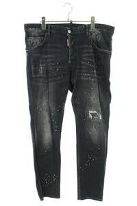 ディースクエアード DSQUARED2 21SS BLACK WASH SKATER JEAN S71LB0912 サイズ:52 ウォッシュペンキ加工デニムパンツ 中古 BS99