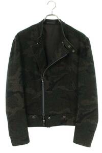 ヨウジヤマモトプールオム YOHJI YAMAMOTO POUR HOMME 14AW HF-Y03-128 サイズ:3 カモフラウールライダースブルゾン 中古 BS99