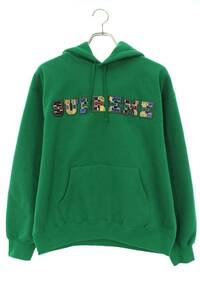 シュプリーム SUPREME 23AW Collegiate Patchwork Leather Hooded Sweatshirt サイズ:S カレッジパッチワークレザーパーカー 中古 BS99