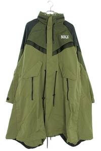 ナイキ NIKE サカイ NRG Trench Jacket DQ9028-222 サイズ:S ロゴプリントナイロンコート 中古 BS99