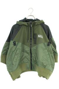 ナイキ NIKE サカイ Full zip HD jacket DQ9049-325 サイズ:XS ロゴプリントナイロンブルゾン 中古 BS99