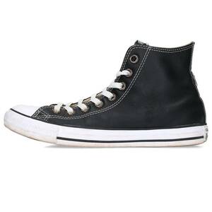 クロムハーツ Chrome Hearts CH CONVERSE LEATHER サイズ:27.5cm シルバー装飾レザーハイカットスニーカー 中古 NO05