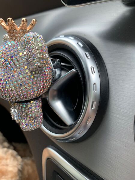 バイカラーキラキラクマ 車芳香剤 車アクセサリー 二番