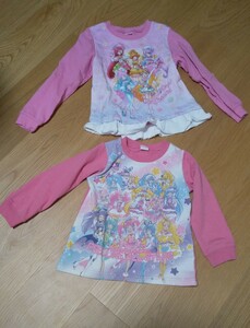 長袖トレーナー ピンク女の子プリキュア2枚セット トロピカル～ジュ！プリキュアオールスターズ バンダイBANDAI 120 110フリル チュニック