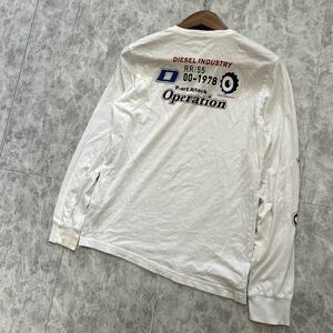 Y @ 国内正規品 '着心地抜群'『DIESEL ディーゼル』長袖 COTTON プリント Tシャツ / カットソー sizeM メンズ 紳士服 トップス 古着 