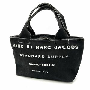 @ 人気モデル '高級感溢れる'『MARC BY MARC JACOBS マークバイマークジェイコブス』キャンバス地 SMALL TOTE トートバッグ 手提げ鞄 BLACK