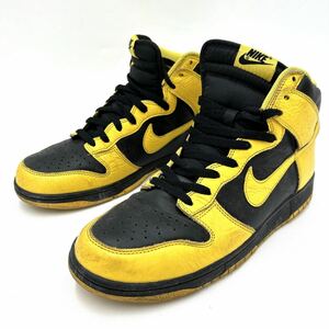  H @ 11年製 '希少 入手困難'『NIKE ナイキ』DUNK HIGH ダンクハイ 黒×黄色 ハイカット スニーカー 28.5cm メンズ 靴 シューズ 317982-043