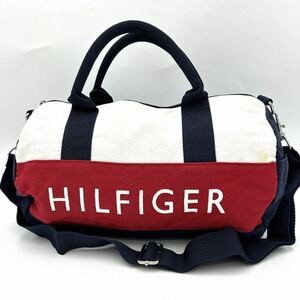 B @ 人気モデル '王道 トリコロールデザイン'『TOMMY HILFIGER トミーヒルフィガー』 ミニ ボストンバッグ 2WAY ハンドバッグ 斜め掛け鞄