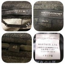 9101《MESSAGERIE メッサジェリエ》イタリア製 Slim Fit 迷彩柄 2B ブレザー ジャケット グレー×ブラック 48_画像7