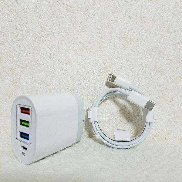 48W 急速充電器★TypeC to Lightningケーブル付★iPhone