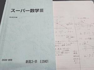 駿台　鹿野俊之先生　20年春期　スーパー数学Ⅲ　テキスト・板書　フルセット　河合塾　鉄緑会 東進　SEG　Z会