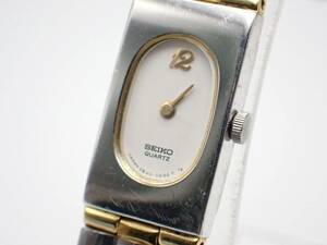 100円☆SEIKO セイコー QZ 2E20-5150 バングルウォッチ レディース腕時計 白文字盤/10181