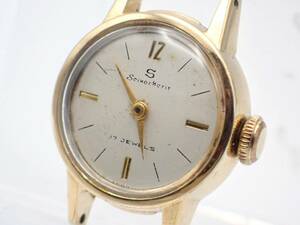 1円～☆稼働品☆SEIKO セイコー MERIT メリット 手巻き レディース腕時計 14K GOLD FILLED ゴールドカラー フェイスのみ/E56091