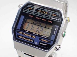 １円～☆稼働品☆CITIZEN シチズン MULTI ALARM マルチアラームⅢ 4-098943 デジタル文字盤 QZ メンズ腕時計/N3239-700⑥