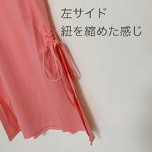 サイドスリット＊ロング丈半袖TシャツXLサイズ ピンク ヨガ半袖 ヨガウェア トップス_画像7