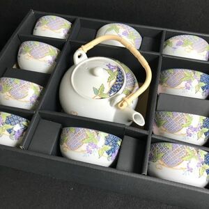 8P101 未使用 有田焼 瑞兆 茶器揃 11客 セット 急須 湯呑 【商品説明必読】 旧家 蔵出し 煎茶道具 陶器 陶磁器 1000‐