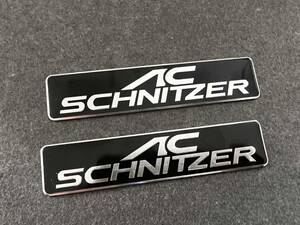 BMW AC-SCHNITZER★12*2.6CM★カーステッカー エンブレム プレート アルミ製 フェンダーバッジ シール 傷を隠す 2枚セット 540番