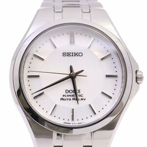 SEIKO セイコー ドルチェ キネティック オートリレー メンズ 腕時計 シルバー文字盤 純正SSベルト 5J21-0A50【いおき質店】