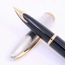 WATERMAN ウォーターマン カレン 万年筆 18Kペン先 ブラック＆シルバーGT【いおき質店】ボトルインク付_画像5