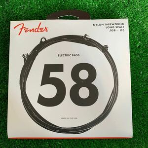 フェンダー Fender Bass Strings Nylon Tapewound 9120M 58-110 エレキベース弦　ブラックナイロン弦