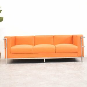 [ limitation free shipping ] orange LC2ru*ko ruby je design 3P triple sofa 3 seater . outlet furniture sofa [ new goods exhibition goods ]0055807