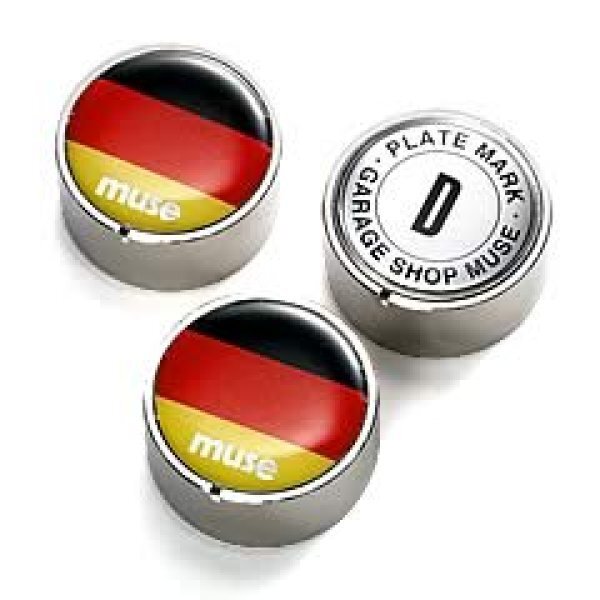 【在庫処分】Garageshop Muse ガレージショップミューズ プレートマーク ドイツ エンブレム ナンバープレート ネジ隠し ボルト隠し