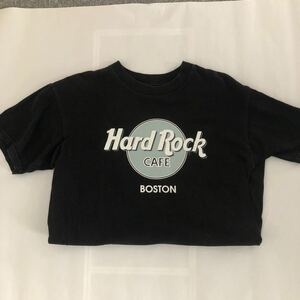 M/古着 半袖 Tシャツ メンズ ハードロックカフェ ボストン Boston USA コットン クルーネック 黒 HARD ROCK CAFE