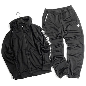 DESCENTE デサント 裏毛ライトスムース フーディジャケット パンツ セットアップ トレーニングウェア DMMUJF/UJG20 BK M ▲061▼bus9192c