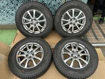 TRG 15インチ 6J +43 PCD100 5穴/ダンロップウインターマックスSJ8 205/70R15 2022年製 4本セット #295-4_画像1