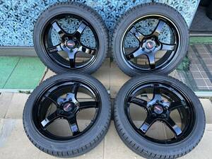 RAYS グラムライツ GL-57CR 18インチ 7.5J +50 114.3 5穴/BSブリザックVRX2 235/40R18 2020年×3本 2019年×1本 4本セット #299-3