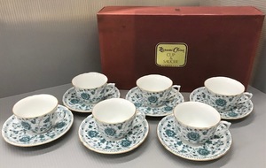 あ//J6408【廃盤品・未使用・長期保管品】 NARUMI 鳴海　Blue Cathay カップ＆ソーサー　6客セット　8950