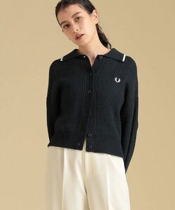 【新品タグ付き】【定価2万】FRED PERRY × Ray BEAMS 別注 カラー カーディガン 【ネイビー】濃紺 ウール ビームス フレッドペリー