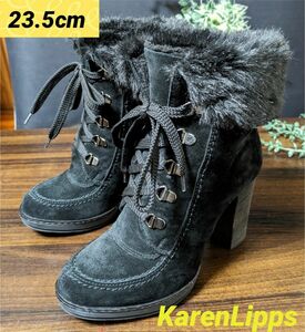 KarenLipps/カレンリップス/ショートブーツ/36/ブラック/スエード/23.5cm