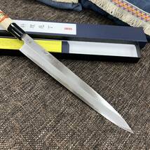 ★送料込★堺菊守はがね鍛造刺身包丁240mm8寸和包丁 堺 打刃物右片刃裏押し加工済み切れ味抜群_画像5