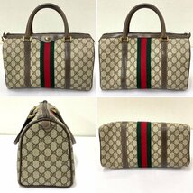 ◆オールドグッチ GUCCI◆シェリーライン 24 02 007 ハンドバッグ ミニボストン ブラウン PVC 革 レディース ヴィンテージ アクセコ_画像2