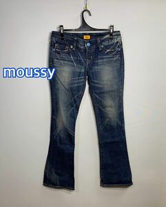 ■MOUSSY マウジーローライズブーツカットジーンズ:W27☆BH-911