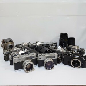 １円スタート　ジャンクカメラまとめ売り　機械　金属 フィルムカメラ Canon　MINOLTA　PENTAX カメラレンズ　大量セット　訳あり
