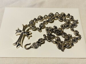 Chrome Hearts CHスモールクロス ＃1クロスボール チェーン クロムハーツ　ダガー　ネックレス　シルバー　20インチ