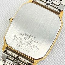 SEIKO セイコー DOLCE 8J41-5000 ドルチェ ゴールド スクエア クオーツ メンズ腕時計 R阿1006☆_画像7