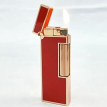 着火 OK dunhill ダンヒル ローラーライター ガスライター 赤×ゴールド 喫煙具 ヴィンテージ 希少モデル 当時物 R店1101☆_画像10