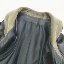 Mac Douglas マック ダグラス ライダースジャケット レザー 黒×カーキ フランス製 サイズ52 ヴィンテージ メンズ R阿1114☆_画像10