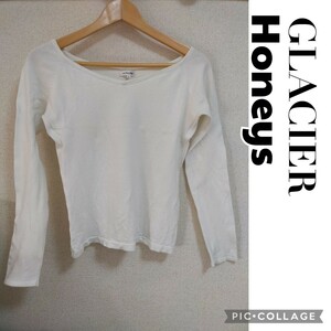 used Honeys GLACIER 長袖 カットソー Mオフホワイト ボートネック Vネック ハニーズ グラシア