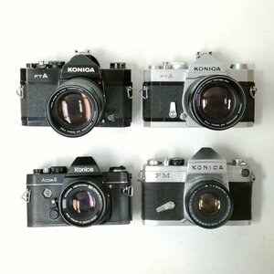 Konica FTA , Acom-1 , FM + 1.7/50 , 3.2/135 他 MF一眼レフ 4点セット まとめ ●ジャンク品 [7894TMC]