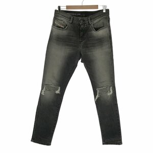 DIESEL ディーゼル 【men759D】 2019D-STRUKT Slim Jeans スリムジーンズ ブラックデニムパンツ ストレッチ ダメージ加工 メンズ W30 HC