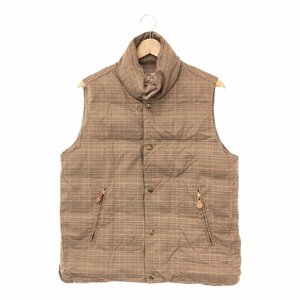 EVISU エヴィス 【men797D】 グレンチェック ダウンベスト 38 アウター メンズ Vest ベージュ AG