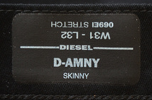 ★【正規品/新品】DIESEL ディーゼル D-AMNY STAY BLACK DENIM ブラックチノ スキニー 最高の履き心地 美脚シルエット W31_画像9