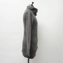 美品 MAYSON GREY メイソングレイ ウール ダブルブレスト ハイネックロングニットカーディガン トップス レディース グレー サイズ2*JC446_画像4