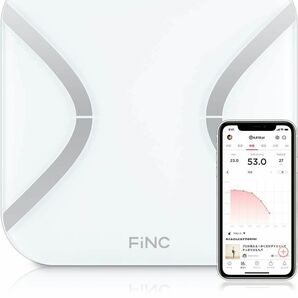 FiNC フィンク SmartScale スマホ連動 体組成計 自動記録 Bluetooth 薄型 高性能体重計 体重 BMI 内臓脂肪 体脂肪 年齢 基礎代謝 皮下脂肪の画像1