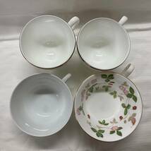 3945-1東　WEDGWOOD　ウェッジウッド　ワイルドストロベリー　CABENDISH 　GINORI　ジノリ　カップ＆ソーサー　4客　洋食器_画像5